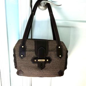 Eric Javits Squishee Isla Straw Shoulder Hand Bag & Mirror #116168 NWOT